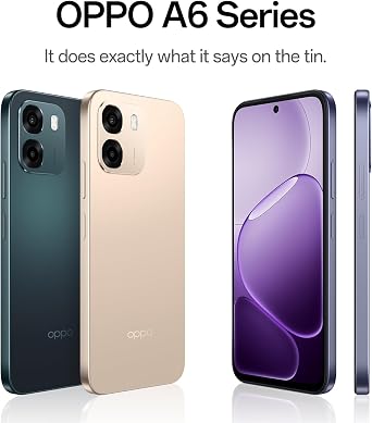 OPPO A6x 5G Smartphone 4+128GB, 6.75 120Hz, 6100mAh D6300 IP64, Black Purple