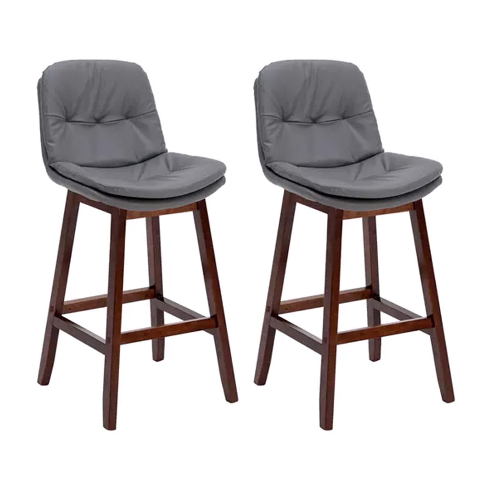 Tabouret de bar moderne avec dossier chaise haute cuisine réglable pieds bois lot de 2