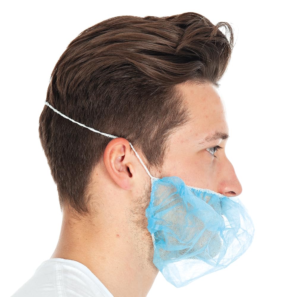 Franz Mensch 1000 Stück Hygostar Bartschutz Large | PP, white, L: 50cm, B: 30cm, universal, Box, Bartschutz, Bartnetz, Gesichtshaarschutz