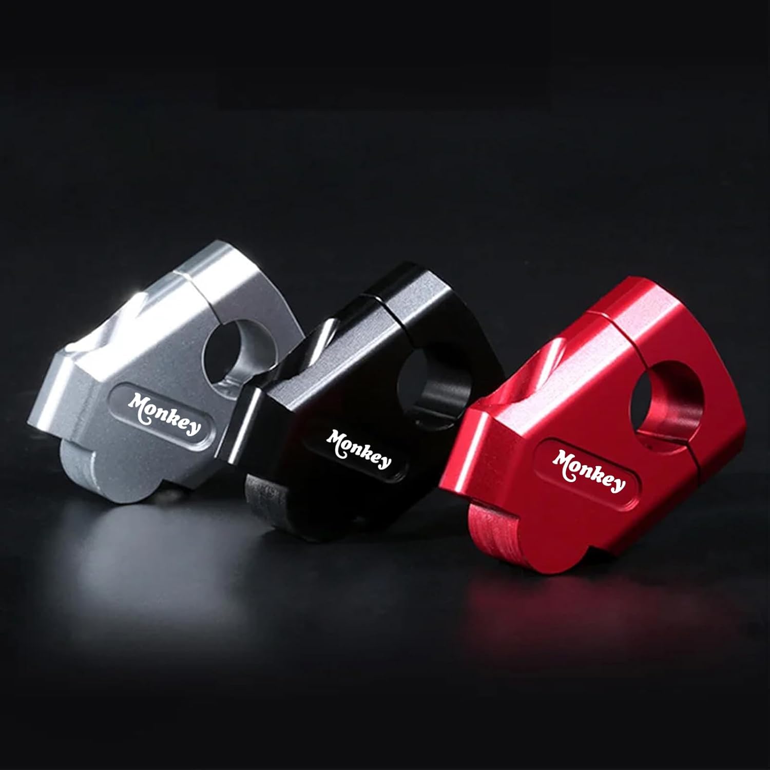 For Monkey 125 22mm 2025 Motorcycle Handlebar Heightener Handlebar Clamp Risers Universal Bar Risers Motocross Height Clamp Mount monkey 125 2018-2025 motorcycle Accessories (Red)