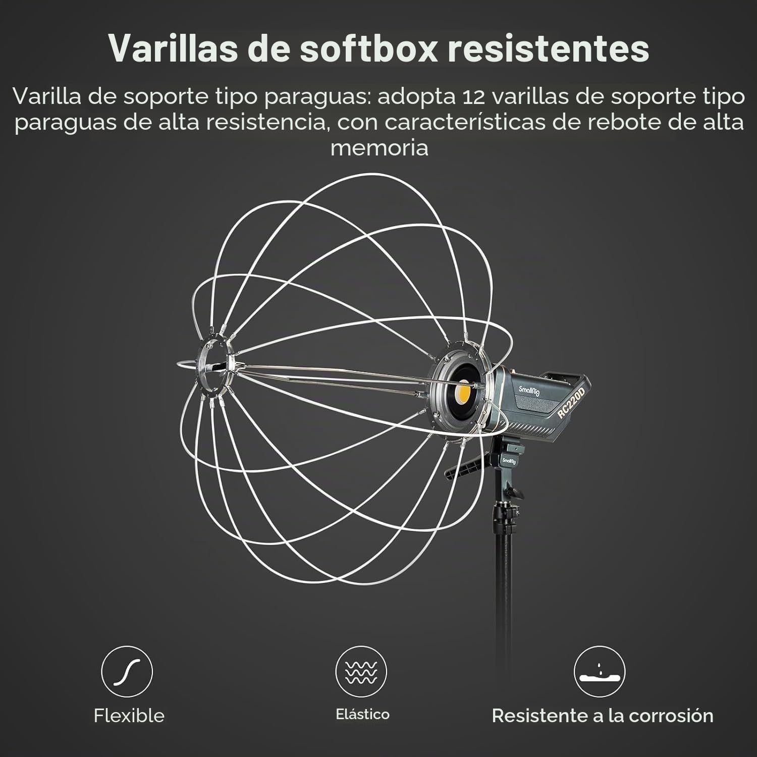 SMALLRIG RA-L65 Linterna Softbox, 26in/65cm Modificador de Luz con Puertas de Granero de Tela para Video Light 120B, 120D, 220B, 220D, Compatible con Aputure Luz 600d Godox SL60W, NS65L - 3754