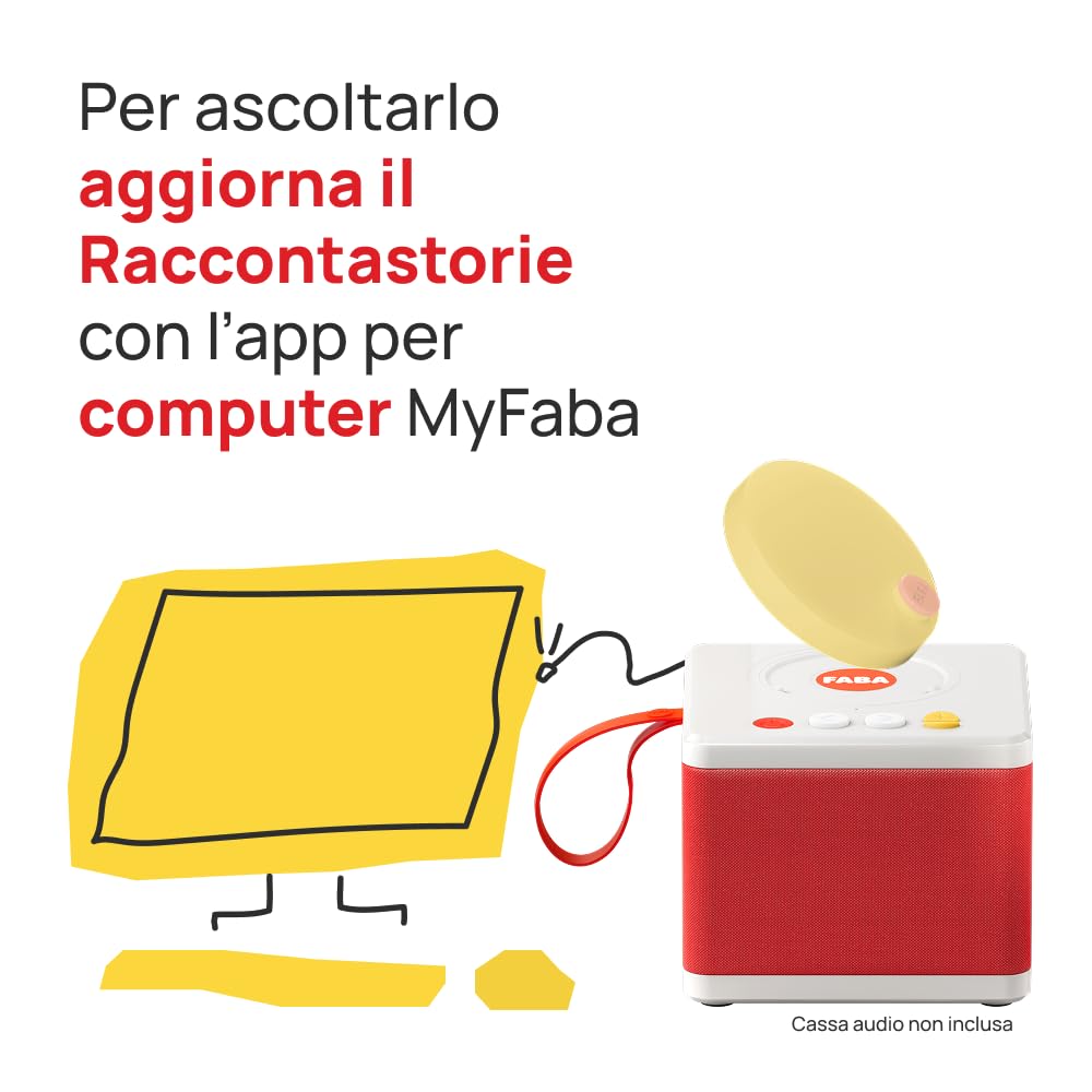 FABA Dischi Sonori – Faba•Me Pesca e Banana – crea playlist, Ascoltabili con il Raccontastorie e FABA+, gioco educativo versione italiana