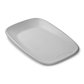 Nattou Softy Changing Pad - سجادة تغيير الطفل القابلة للمسح - متينة ، مقاومة للماء ، شكل شرنقة مع مقابض Honeycomb Bottom BPA-Free ، تستوعب درجة حرارة الغرفة - رمادي