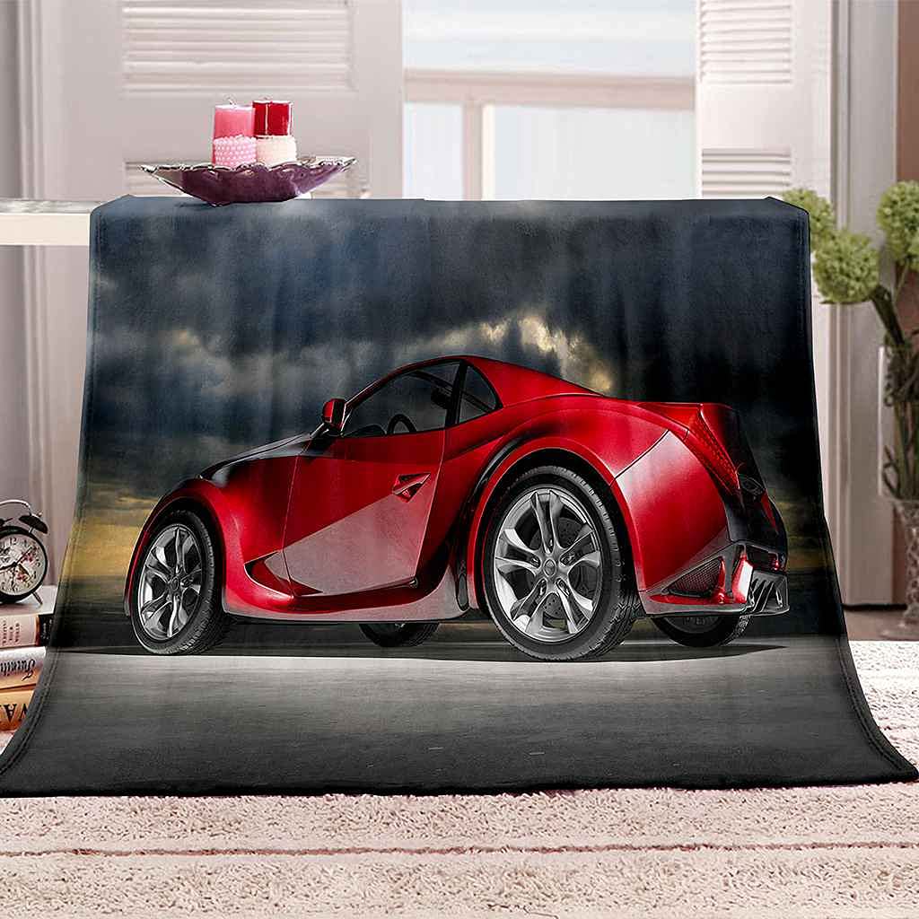 Couverture flanelle 3D supercar rouge : le cadeau d'anniversaire idéal pour enfant