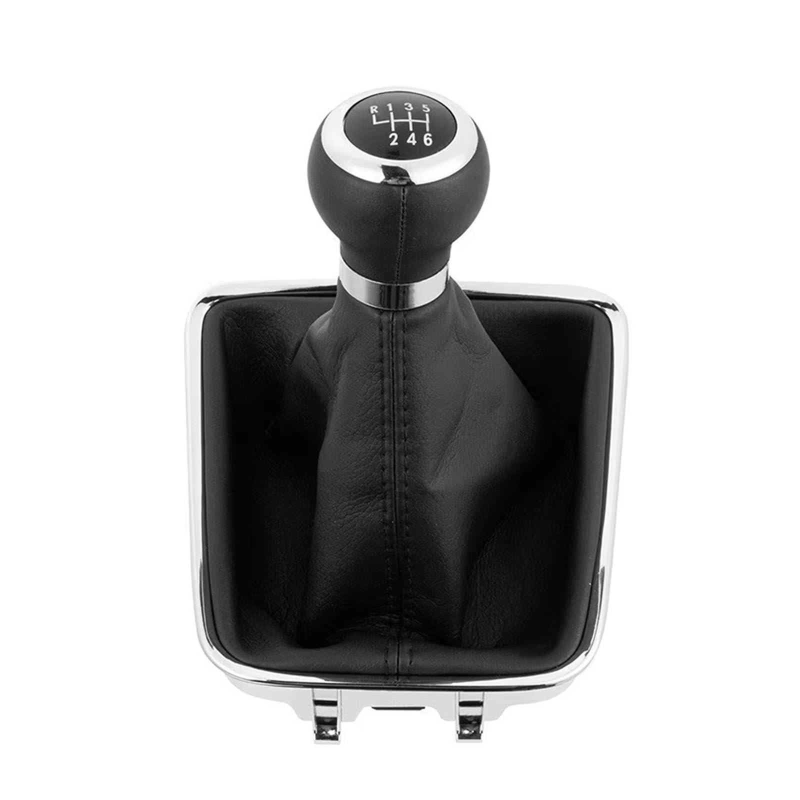 GHQFROP Transmission Gear Shift Knob for VW for Tiguan 2007 2008 2009 2010 2011 Car Manual 6 Speed Gear Shift Knob with Black Boot Cover Gaitor Collar Car Gear Stick Knob