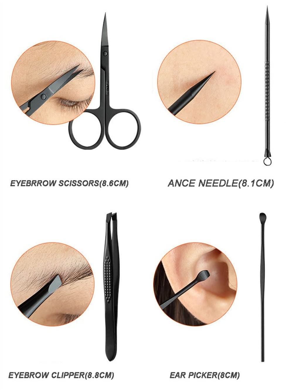 Obcinacz do paznokci, zestaw do manicure, profesjonalny obcinacz do paznokci i pedicure, z nożyczkami i trymerem, 16-częściowy zestaw do pielęgnacji paznokci
