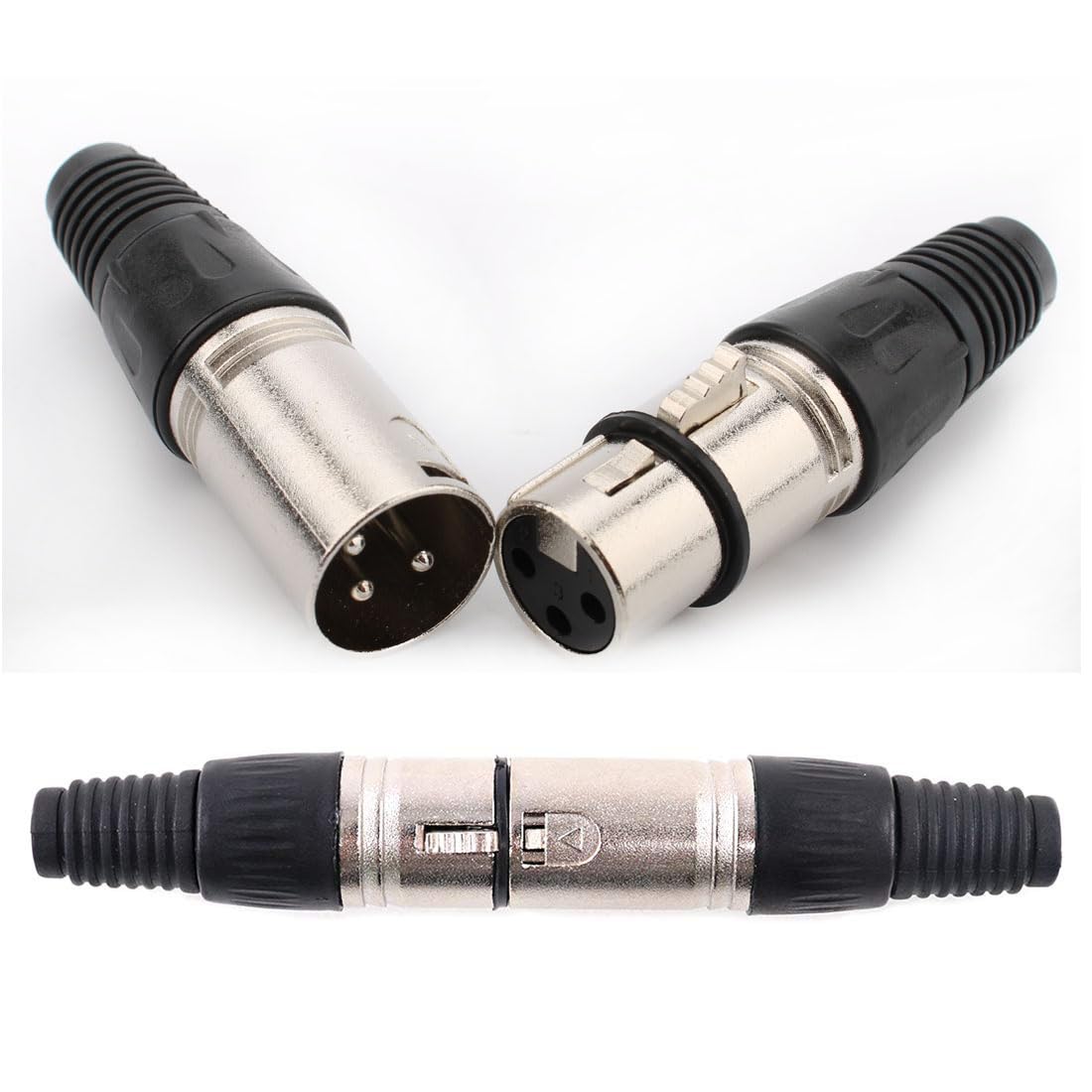 RUNCCI-YUN 12PCS 3 Pin XLR Solder Connector,6 Male and 6 Female Mic Plug,Microphone Audio Socket,XLR Male Female Connector Solder Microphone Plug Jack Stereo - Image 4