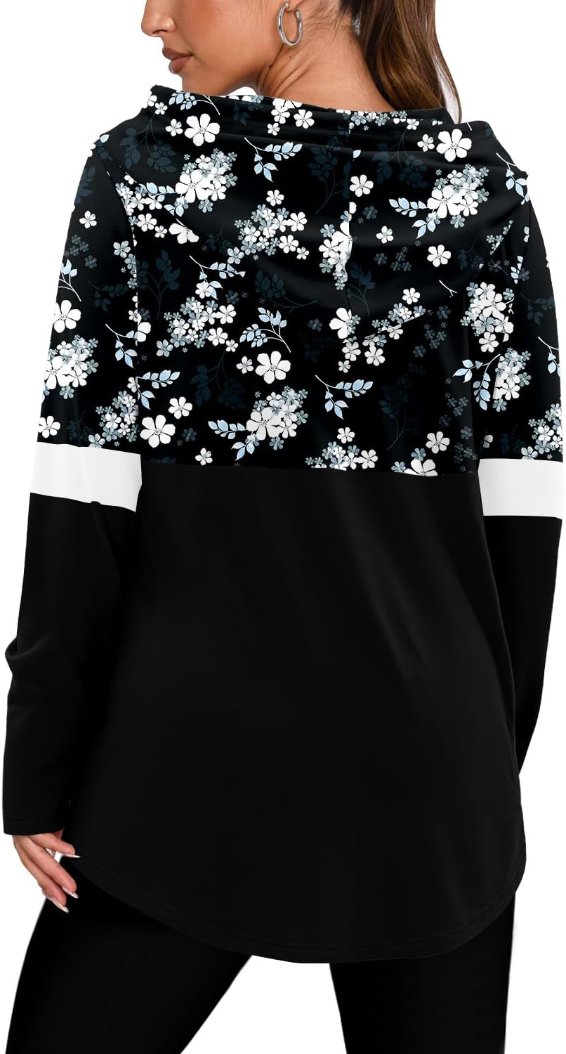 BETTE BOUTIK Womens Quarter Zip Tunic Hoodies Pullover Long Hooded Sweatshirts S-3XL - Image 5