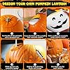 ZQEJEFD Pumpkin Carving Set för Halloween, 11 delar pumpa skulpteringssats i rostfritt stål gör-det-själv med förvaringsväska och 10 st skulpteringsstenciler för barn och familj #4
