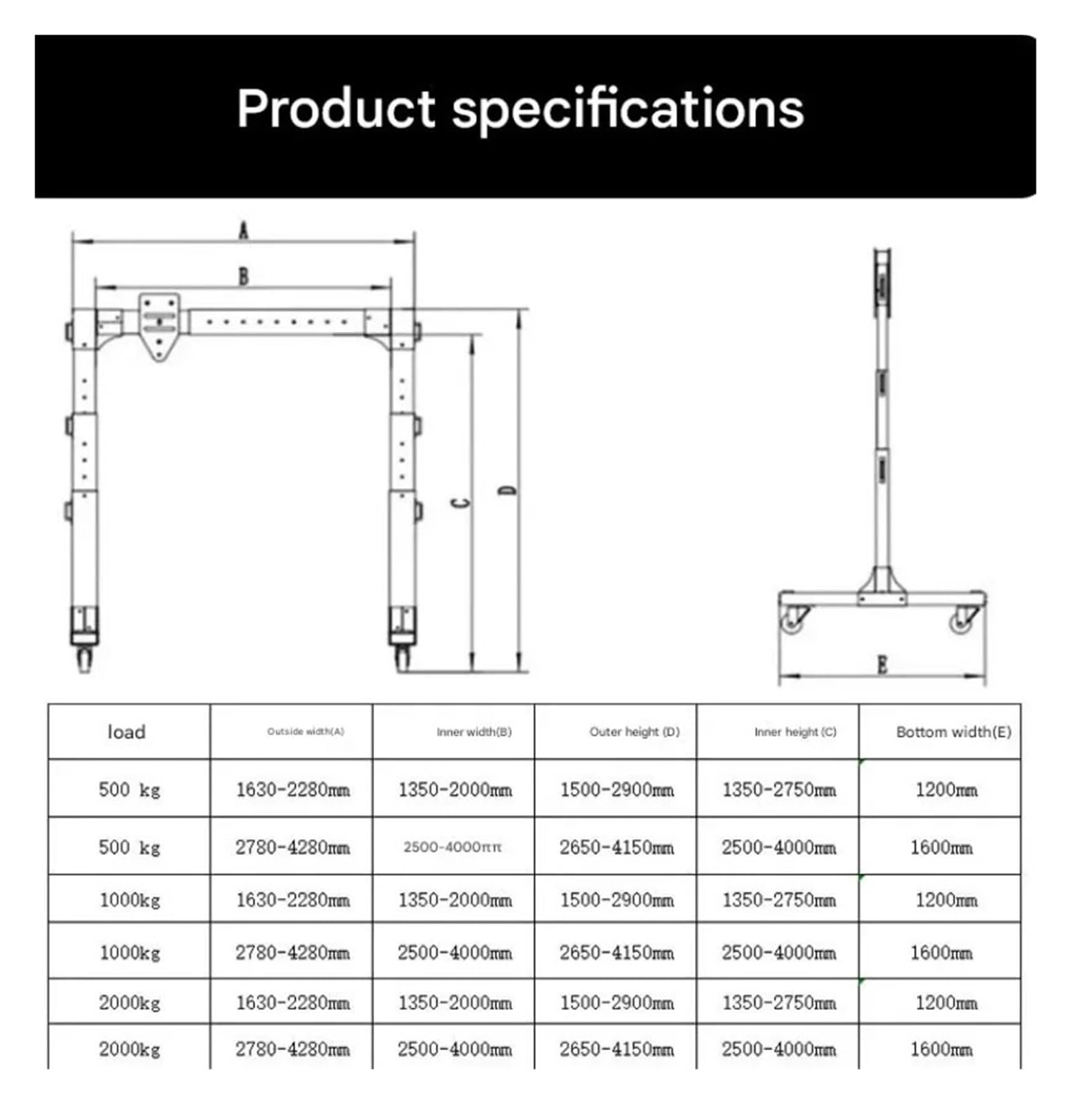 Kleiner Portalkran Aus Aluminiumlegierung, Tragbar, Verstellbar, Leicht Elektrischer Hebezeug-Stützarm flaschenzug