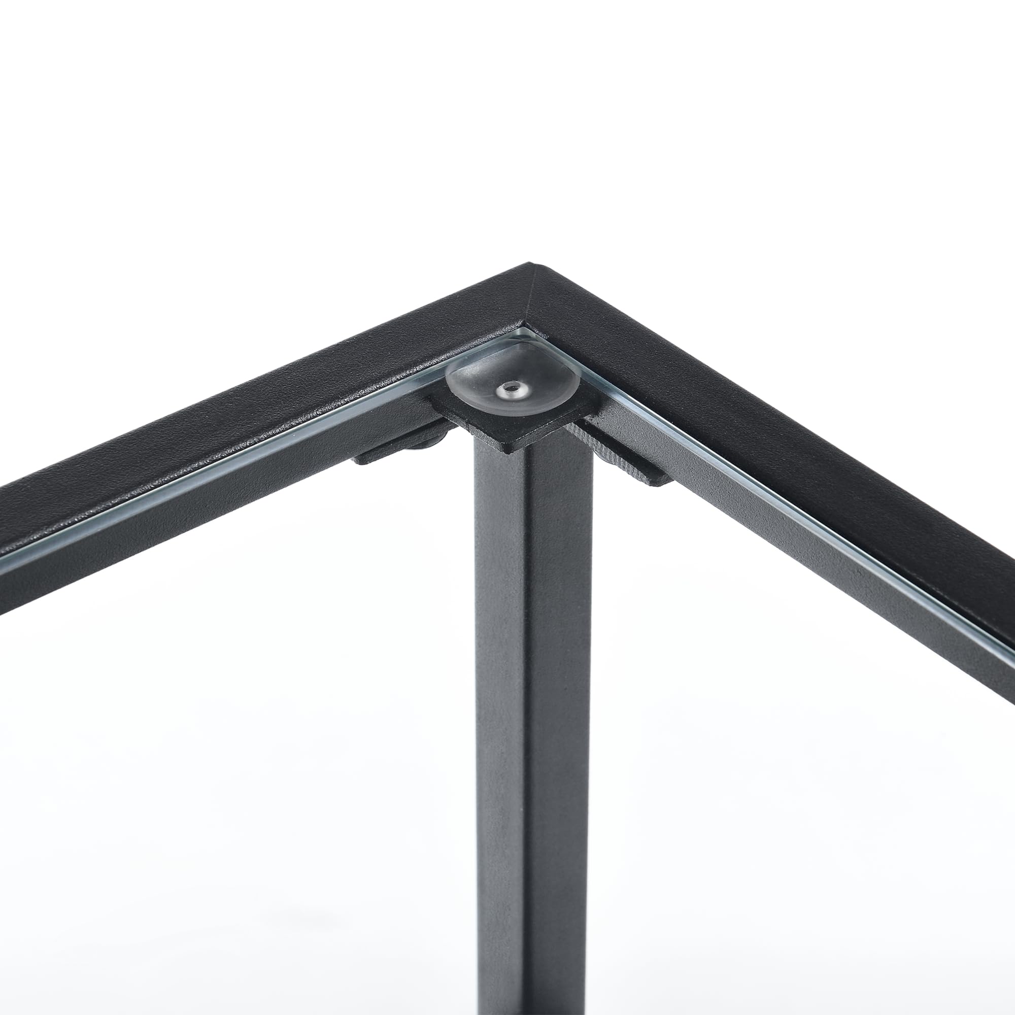 [en.casa] Tavolino da Divano (AxLaxP): 55 x 45 x 45 cm Tavolino Basso da Salotto/Soggiorno/Camera da Letto - Ripiani di Vetro Temperato e Telaio Nero in Acciaio