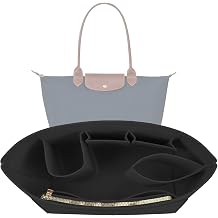 Lckaey Handbag Organizer Insert For Purse Large Long Champ organizer for Longchamp Le Pliage, Women Premium Felt Bag 1029black-L