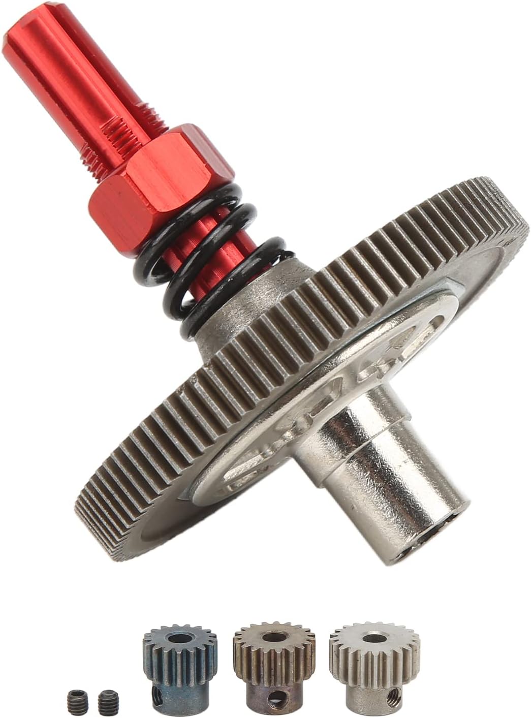 91T Slipper Gear Set Differential Upgrade Parts Metal Gear Assembly for Arrma Senton 1/10 RC Cars (Red)