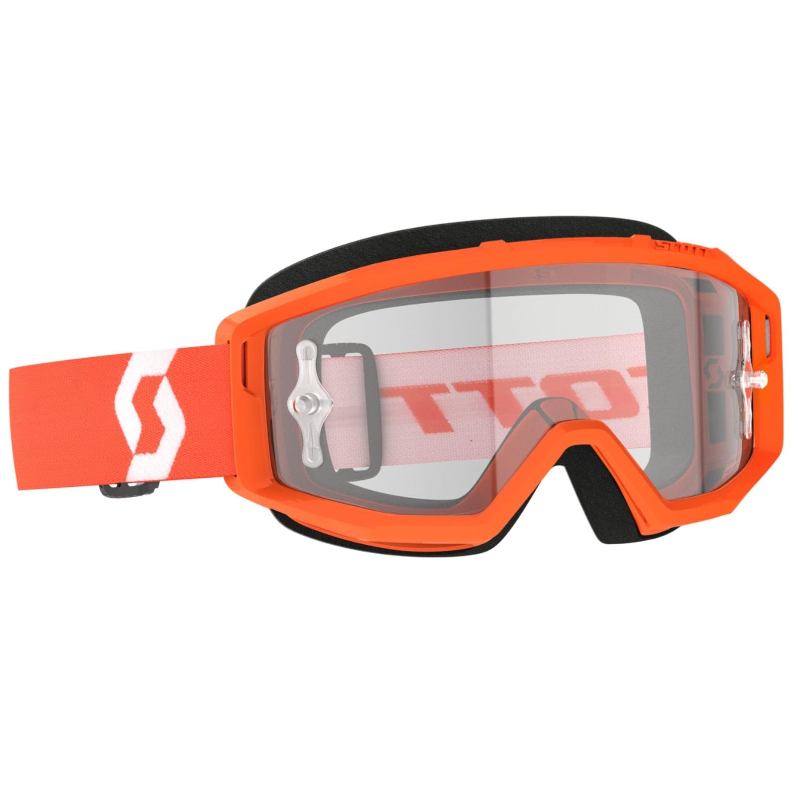 Scott Motocross Brille Primal Clear, Orange Weiß, 278598