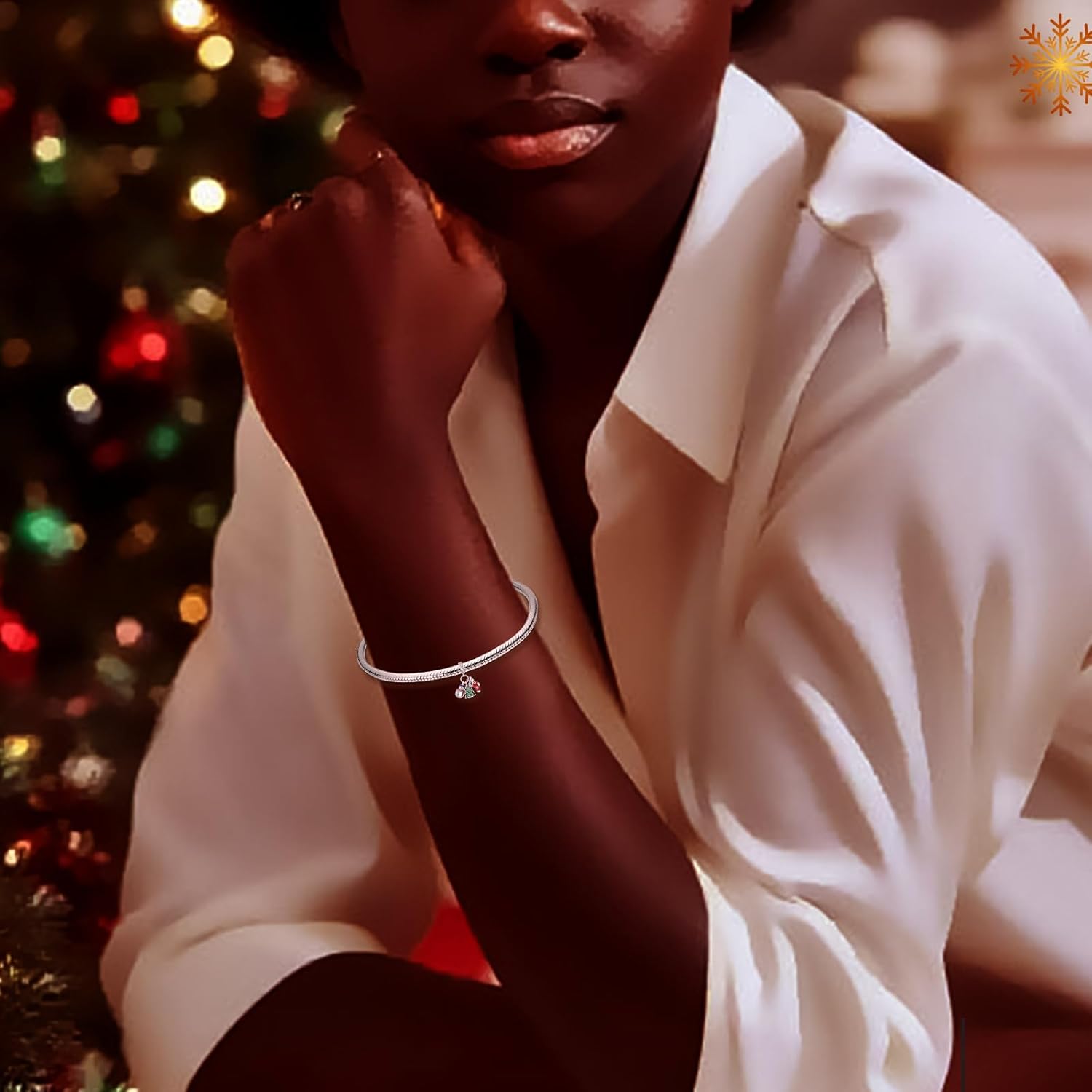 925 Sterling Silver Snowman Socks Christmas Tree Three In One Women'S Bracelet Pendant Necklace Pendant New Year Holiday Jewelry Gift Family And Friends - Image 5