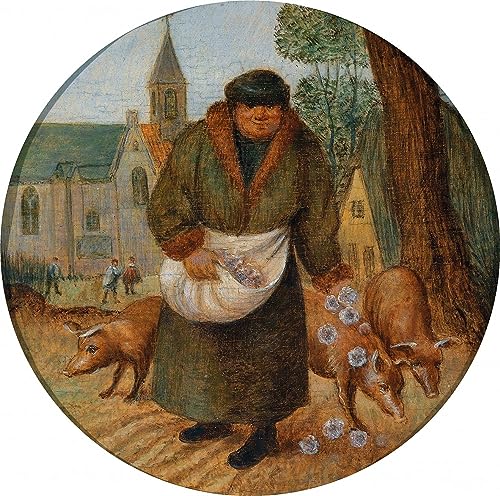 Poster 50x70 cm Pearls Before Swine par Pieter Brueghel the Younger pour salon