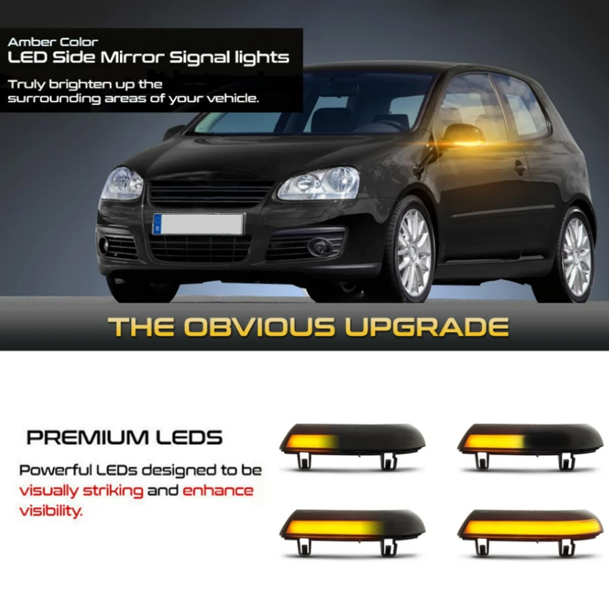 2PCS Indicatore Dinamico LED per Specchietto Retrovisore Compatible For Volkswagen VW GOLF 5 Jetta MK5 Passat B5.5 B6 EOS Freccia Sequenziale Luce Freccia a Scorrimento Lampada Laterale Dinamica