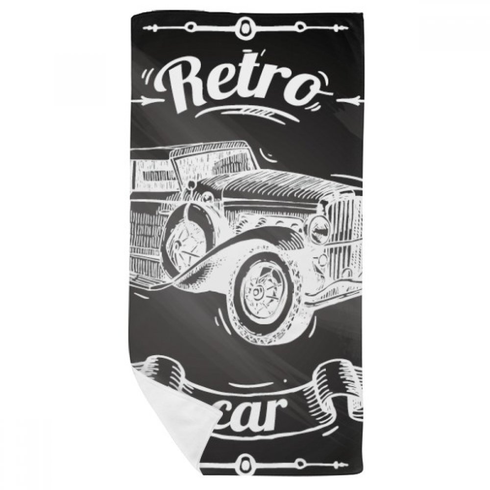 Serviette de bain Classic Cars douce en tissu absorbant haut de gamme