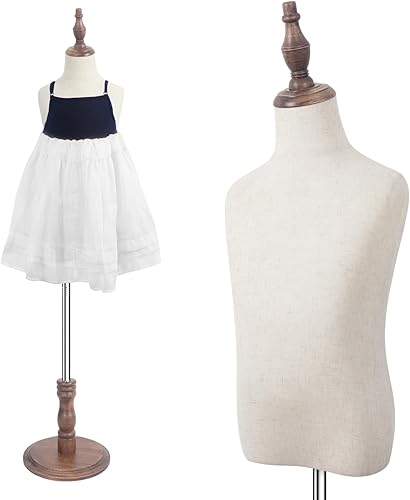 Miniatura 8 de Forma de vestido para niños, maniquí para niños, cuerpo busto formas maniki niña pequeña, 8-9 años de edad, marrón