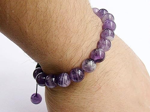 Miniatura 6 de Pulsera de amatista natural certificada con cuentas de 0.315 in, curación espiritual, paz, amor, Gema, Ágata