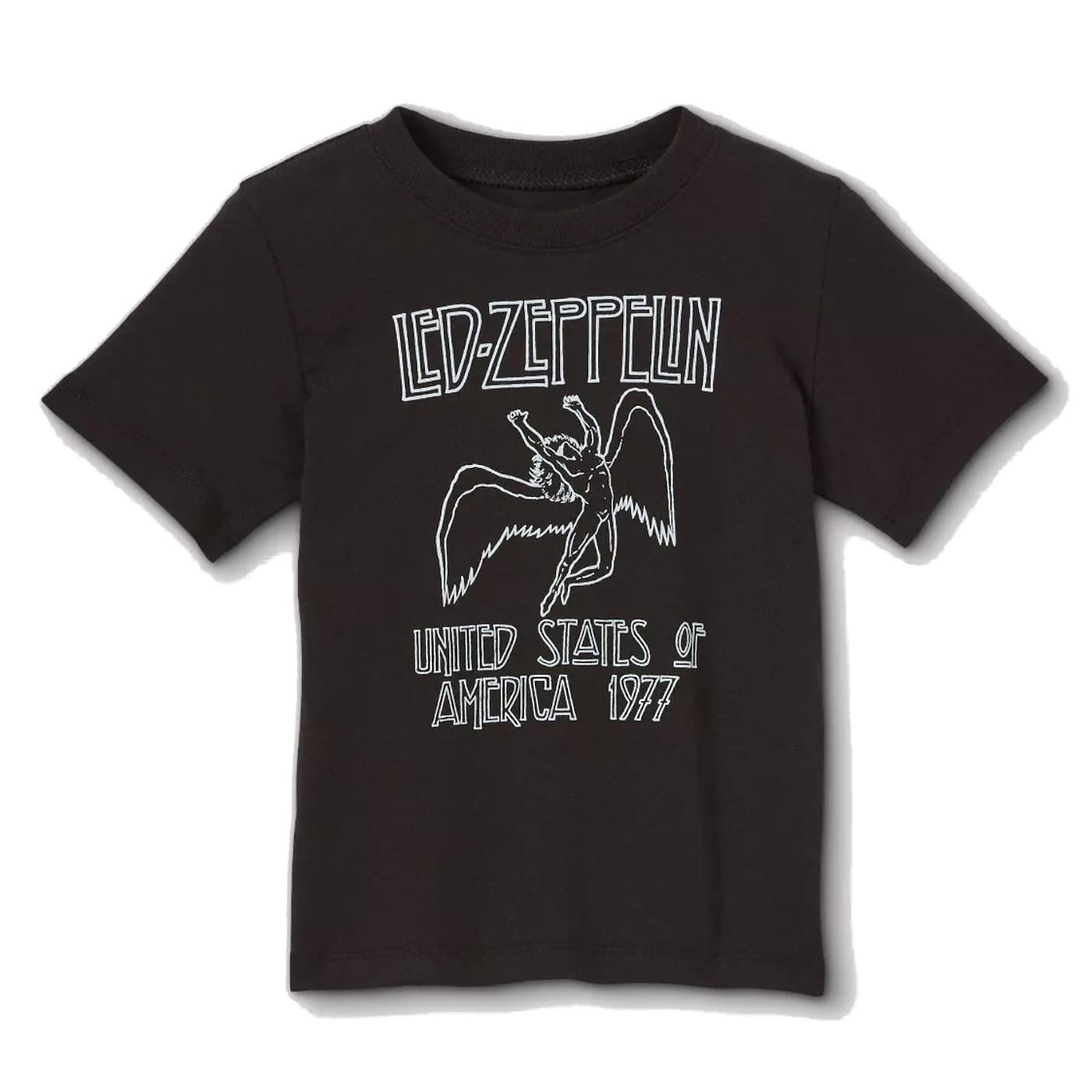 Led Zeppelin Toddler Boys' Short-Sleeve United States of America 1977 Graphic T-Shirt (Black)