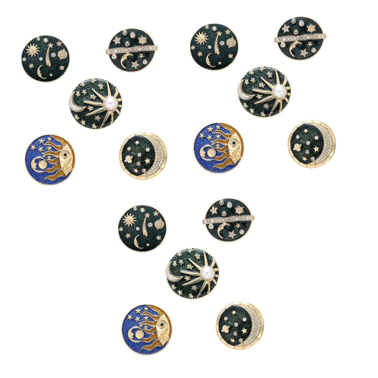 GALPADA 15piezas Broche Decorativo Para Ropa Accesorio De Moda Diseño De Galaxia Broche De Sol y Estrellas Para Celebraciones y Uso Diario