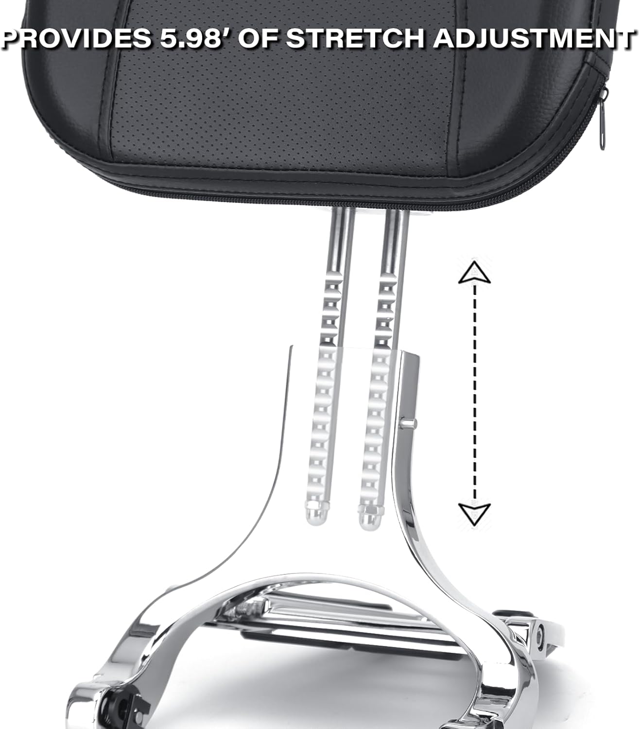 Detachable Folding Sissy Bar Backrest, With Luggage Rack Passenger Driver Backrest, For Harley Touring Fat Boy Street Bob Dyna Softail Sportster Road King (Silver, Sl/De/He 2001-2017)