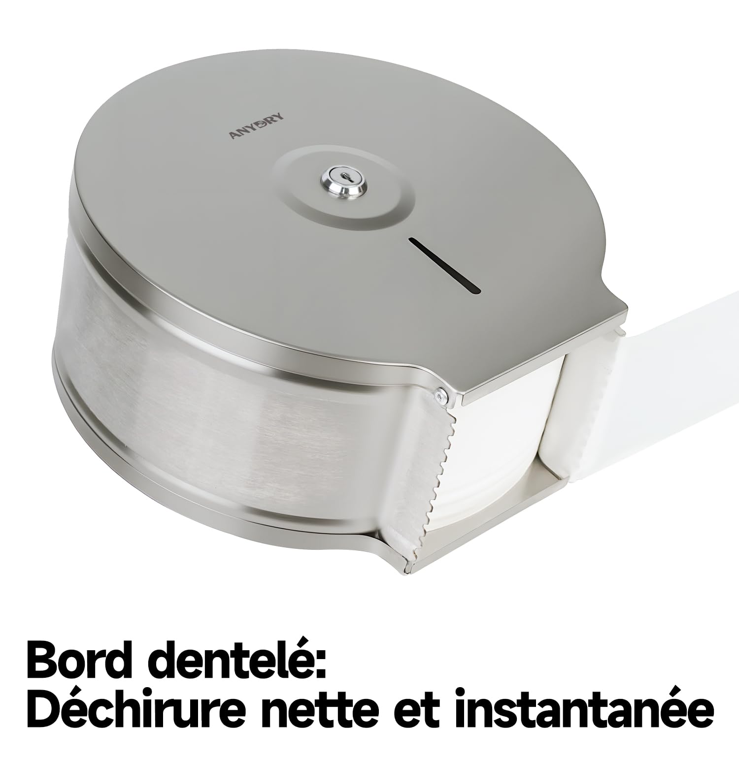 anydry 5182 Distributeur d'essuie-Mains en Acier Inoxydable Distributeur Commercial Tour à Main Montage Murale Adapté au Papier en Rouleau (brossé