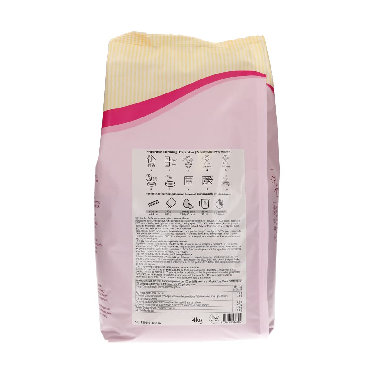 FunCakes Mix pour Génoise Chocolat Halal 4 kg