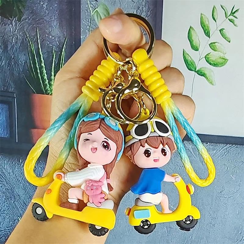 Image of Cute Cartoon Character Silicone 3D Key Chain with Strap Charm & Metal Hook, Merchandise Key Rings Gift for Kids Girls Boys Men & Women