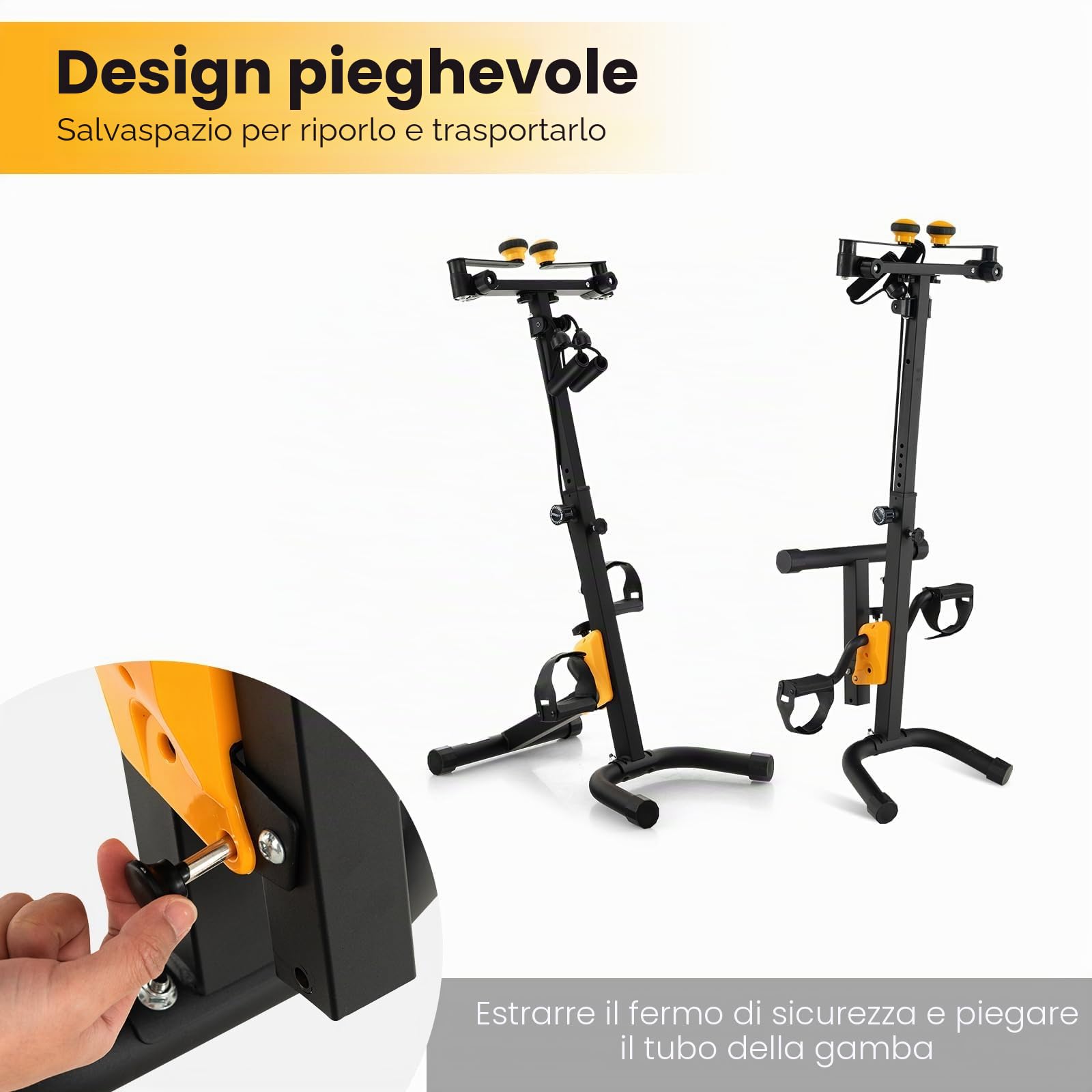 KOMFOTTEU Cyclette da Casa Regolabile in Altezza e Resistenza, Antiscivolo | Pedaliera per Anziani e Riabilitazione per Braccia e Gambe, Cyclette da Allenamento
