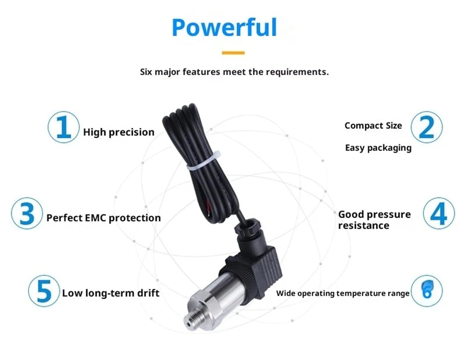 Mini Diffusion Pressure Transmitter 4-20mA High Precision Industrial Sensor
