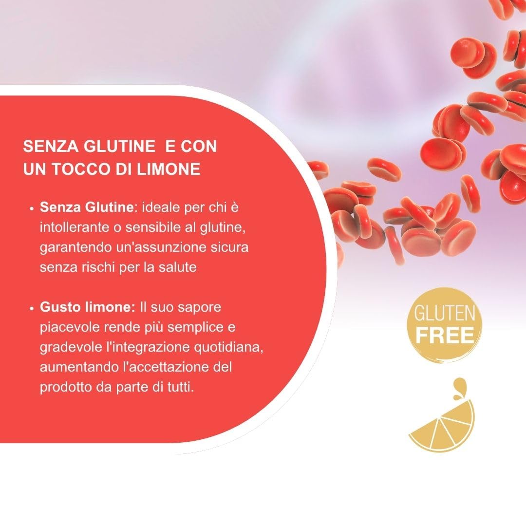 Ferrolip Forte Integratore Ferro e Acido Folico (30 Bustine Orosolubili al Limone) - Senza Fastidi Gastrointestinali - Privo di Sapore Metallico - Con Vitamina C e B12