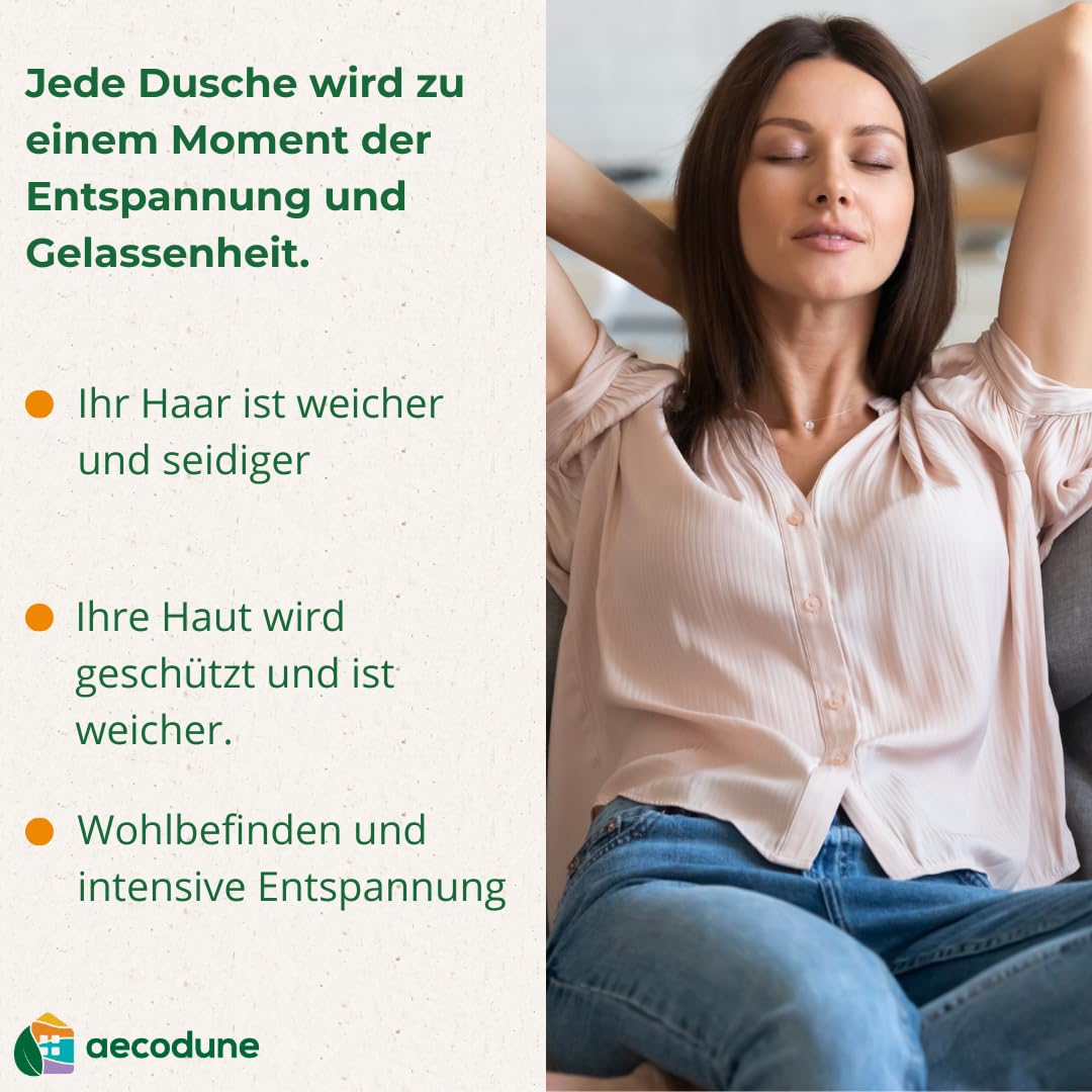 Aecodune Premium Vitamin C Duschkopf mit Filter - Duschkopf - Ausgezeichnete Schönheit - Ätherische Öle Eco Filter Duschkopf - Kalkfilter Duschkopf mit Mineralsteinen - Blockiert Chlor