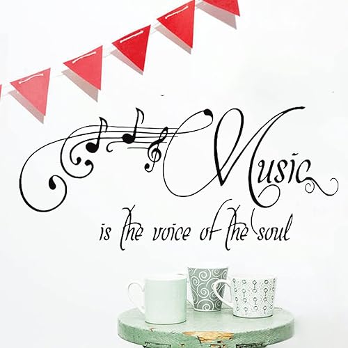 Miniatura 5 de Calcomanía de pared con música, para instrumentos musicales, decoración de aula, piano para estudio en casa, guitarra, violín, saxofón, dormitorio,