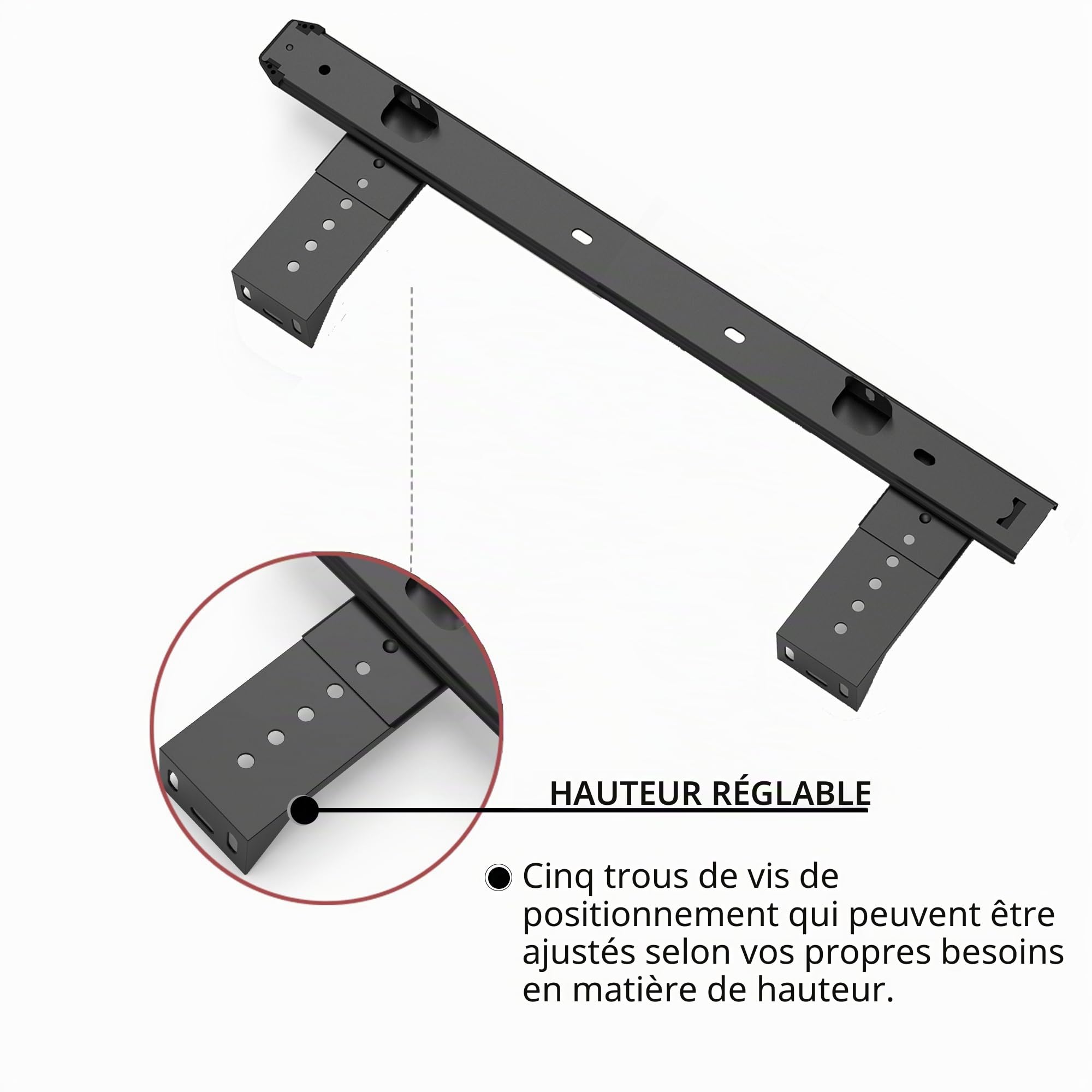 FRMSAET Heavy Duty 305/355/405/455 mm d'épaisseur Construction en acier Clavier Tiroir Coulisses Plateau Armoire Meubles Quincaillerie Rails (455 mm, Noir) | Glissières de montage en métal robuste pour tiroir d'armoire, tiroir à clavier, tiroir à outils a