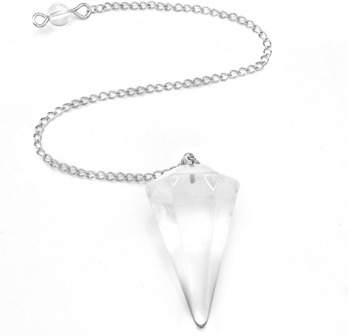 QGEM Natural Quartz Pendulum Reiki Healing Crystal Chakra Point Dowsing Metaphysical Tool