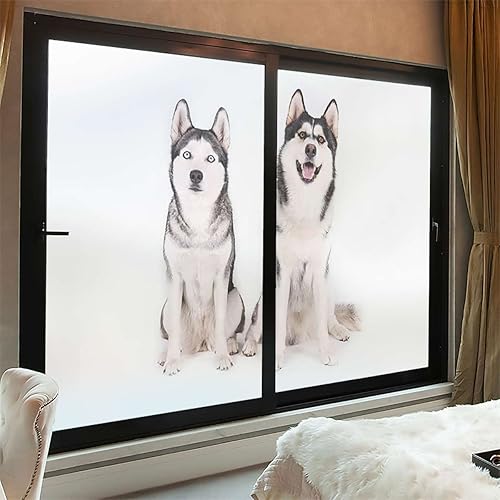 White Black Window Privacy Film, Stained Window Decals, Static Window Cling, Decorative Glass Sticker, Self-Adhesive Reusable Removable, Furry