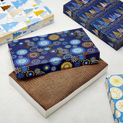 Image of SUNCOLOR 12 Pack 14 inch Blue Large Christmas Gift Boxes With Lids For Clothes Presents
