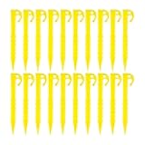 20pcs Plastics Tent Stakes Heavy Duty Pegs 5.7inch Spike Hook Lengthen Spiral Type Canopy for Gardening for Lawns and Beaches(Yellow)