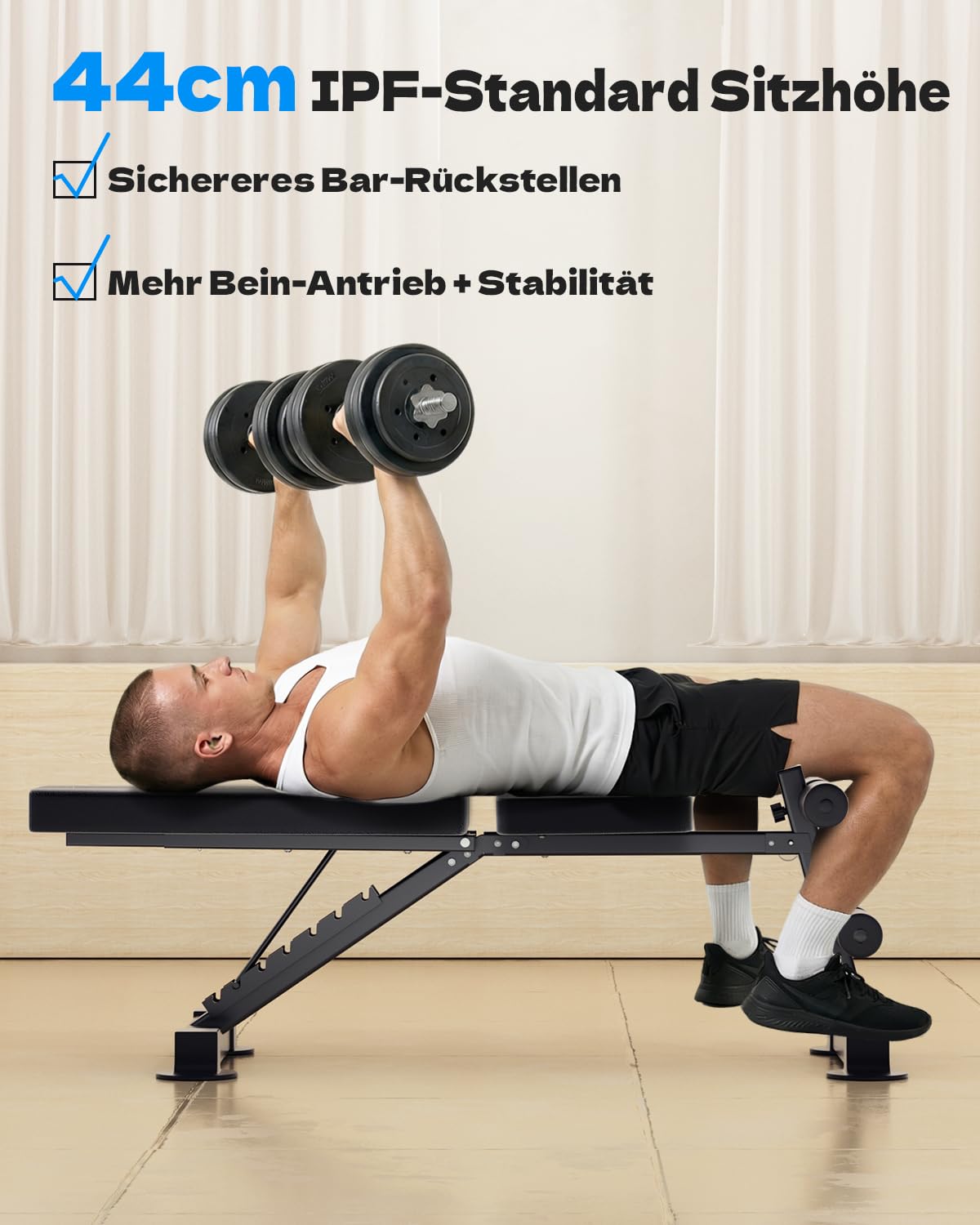 Hantelbank Klappbar Verstellbar, Multifunktions Trainingsbank Schrägbank für Ganzkörper-workout, 7 in 1 Fitnessbank für zu Hause oder im Fitnessstudio,360kg Gewichtskapazität
