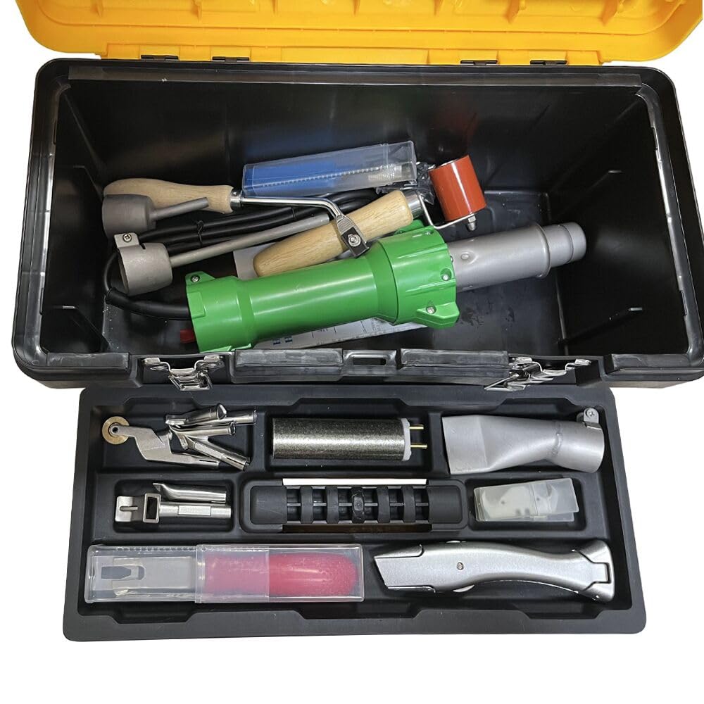 1600w Pistola Termica ad Aria Calda Torcia di Saldatura in Plastica Saldatore in Vinile Pvc Tpo, Illuminazione a Led, Con Kit di Saldatura di Riparazione Farfalla, Ugelli di Saldatura, Kit di Ritaglio