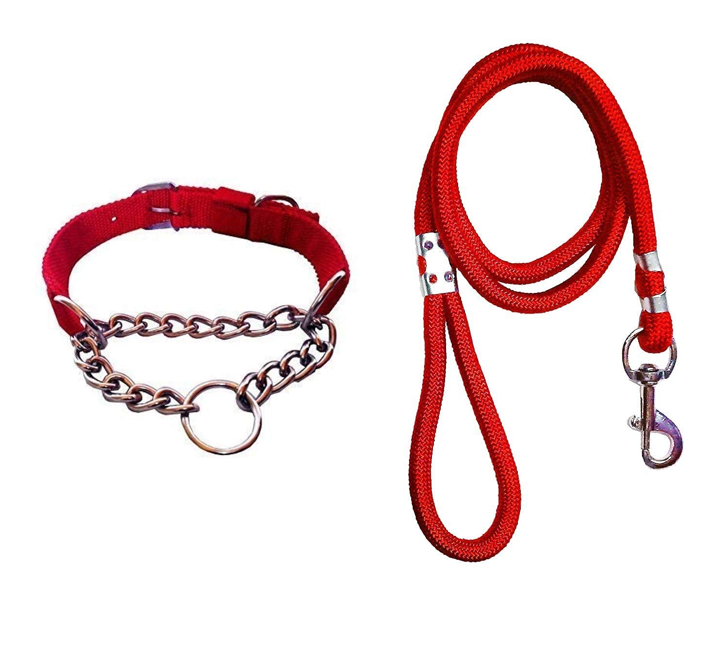 RvPaws Dog Belt Combo of Rope with Choke Collar 1.25inch Lengthy Dog Collar & Leash for Large Dogs, X-Large, Red (B09FY5JWYM) Amazon Price History, Amazon Price Tracker