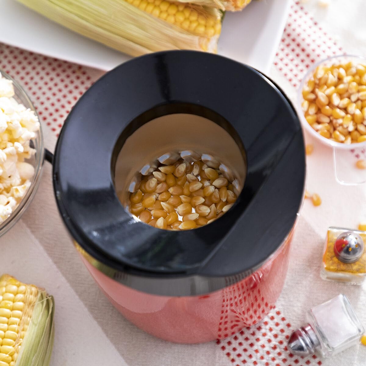 InnovaGoods® Palomitera de aire caliente Popcot, prepara palomitas de maíz de forma saludable y rápida, con función de aire caliente, diseño compacto y portátil, ideal para el hogar y el cine