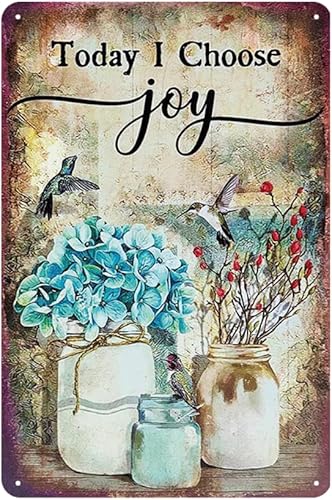 Miniatura 9 de YOYI ART Letreros vintage de colibrí: Every Day is A New Beginning Take A Deep Breath and Start Again, letreros de metal retro para patio,