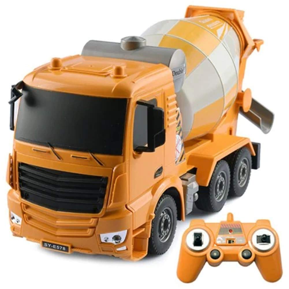 AKDSteel DOUBLE-E Remote Control Charging Mixer Truck Kids Boys Electric Toy