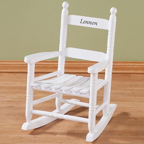 Miniatura 2 de Miles Kimball Custom Childs White Rocker - Fuente negra