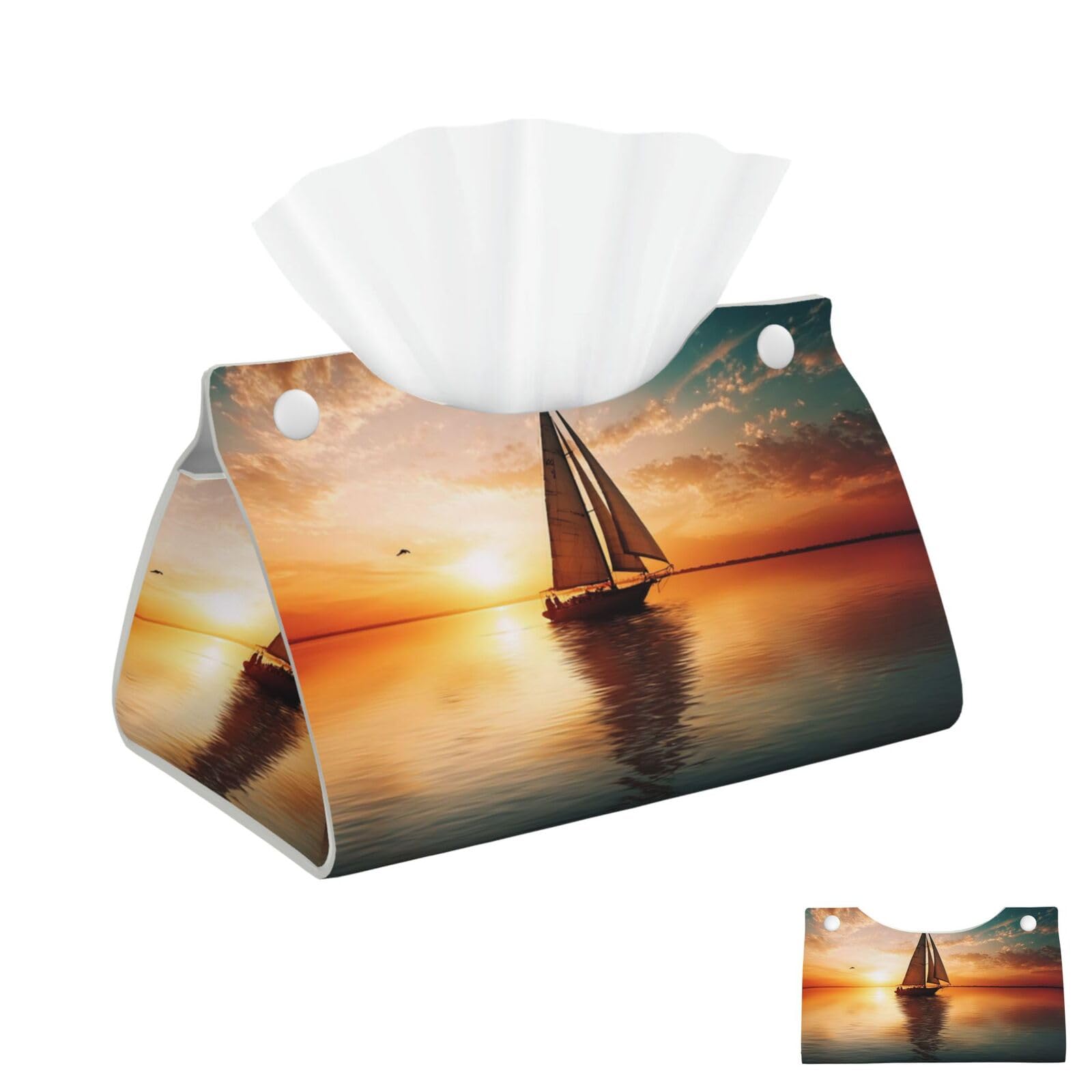Boat on the Ocean Tissue Box Cover Square Cube Boxes