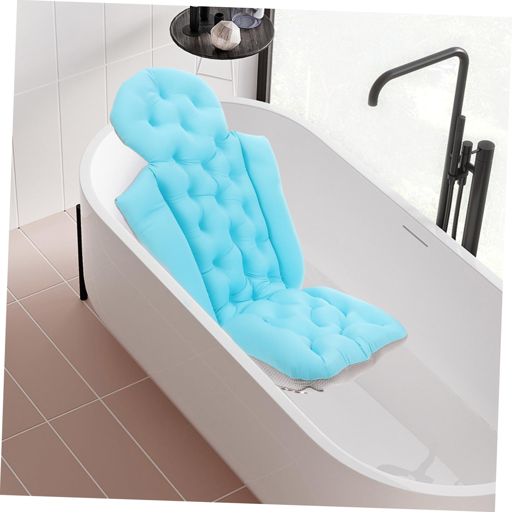 VALICLUD Alfombra de Baño Cojín para Bañera Antideslizante para Adultos Cojín de Apoyo Espalda para Relajación la Bañera