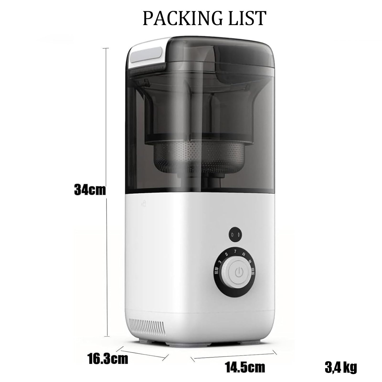 Separatore automatico di crusca di riso e sbucciatrice per grano, macinino per riso marrone e bianco, capacità 480 ml, precisione di fresatura a 7 marce, facile da pulire